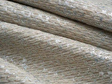 Load image into Gallery viewer, Cotton Poly Hand Printed Beige Grey Silver Metallic Textured Woven Drapery Fabric
