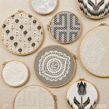 Load image into Gallery viewer, SCHUMACHER OLANA LINEN EMBROIDERY FABRIC 70200 / HAZE