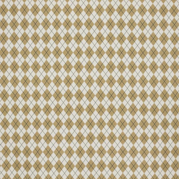 Argyle Diamond Upholstery Fabric Beige Black Cream / Peppercorn FT6