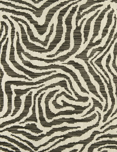 Fabricut Tichenor Animal Zebra Drapery Fabric / Thunder