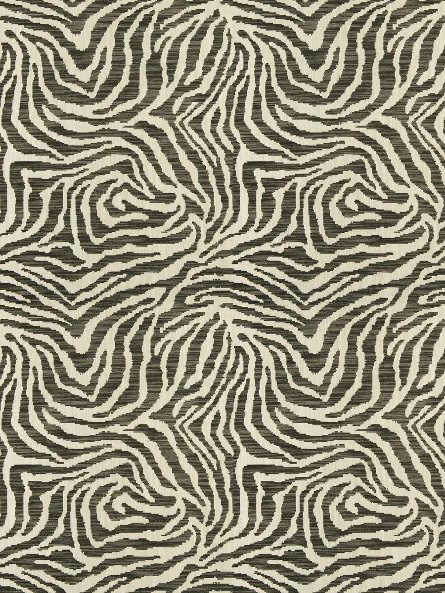 Fabricut Tichenor Animal Zebra Drapery Fabric / Thunder