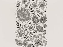 Load image into Gallery viewer, Iris Apfel Cream Black Embroidered Floral Botanical Upholstery Drapery Fabric