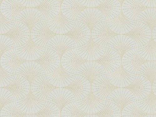 Ivory Blush Beige Embroidered Geometric Art Deco Drapery Fabric