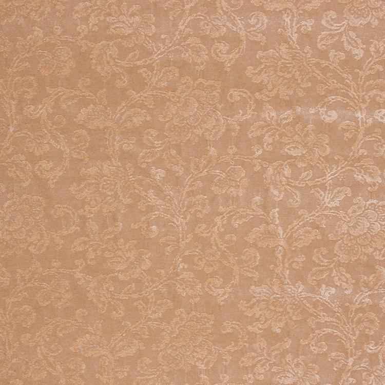 Neutral Botanical Chenille Damask Upholstery Drapery Fabric / Honey Beige RMIL1
