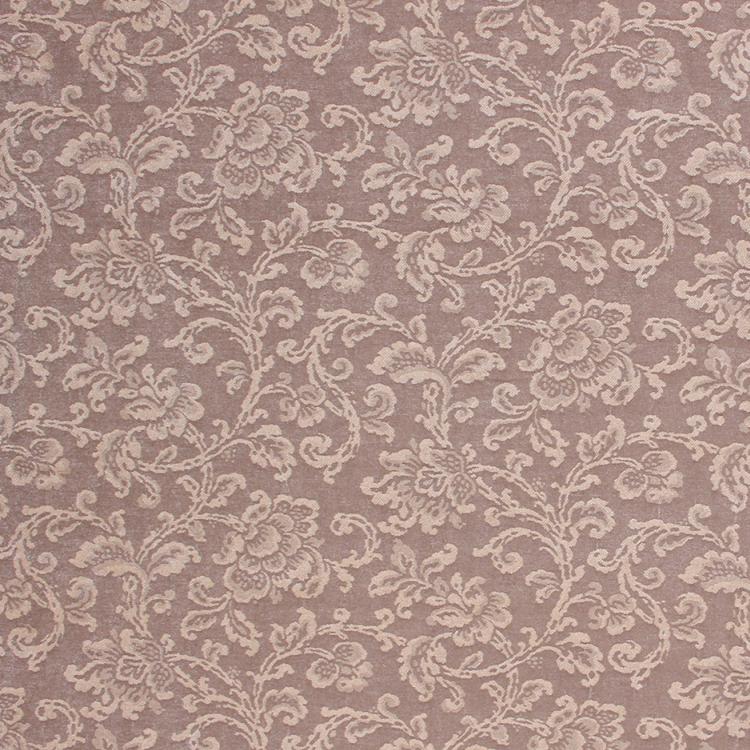 Neutral Botanical Chenille Damask Upholstery Drapery Fabric Beige Taupe / Cindersmoke RMIL1