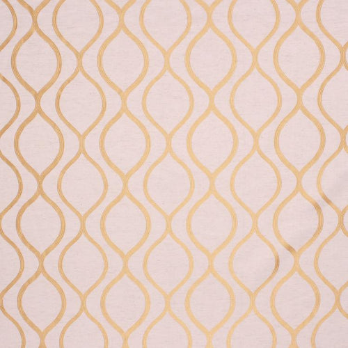 Embroidered Faux Silk Ogi Trellis Drapery Fabric  / Gold RMIL1