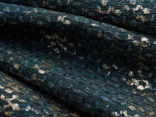 Load image into Gallery viewer, Cotton Poly Hand Printed Charcoal Navy Gray Cream Metallic Textured Woven Drapery Fabric