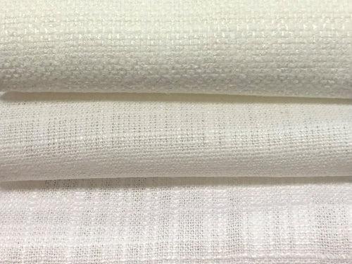 Faux Linen Soft Cream Buttercream Textured Ivory Upholstery Drapery Fabric