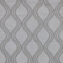 Load image into Gallery viewer, Embroidered Drapery Fabric Geometric Trellis Beige Gray Neutral / RMIL13