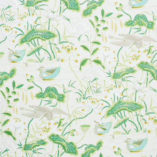 Schumacher Lotus Garden Fabric 172939 / Leaf
