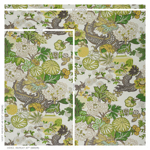 SCHUMACHER CHIANG MAI DRAGON FABRIC 173279 / CITRUS