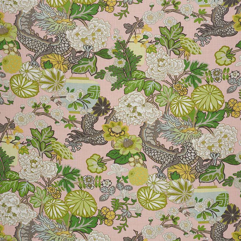 SCHUMACHER CHIANG MAI DRAGON FABRIC 173280 / BLUSH