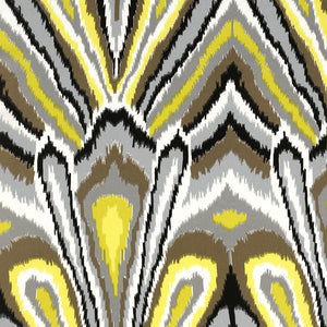 SCHUMACHER PEACOCK PRINT FABRIC / DRIFTWOOD