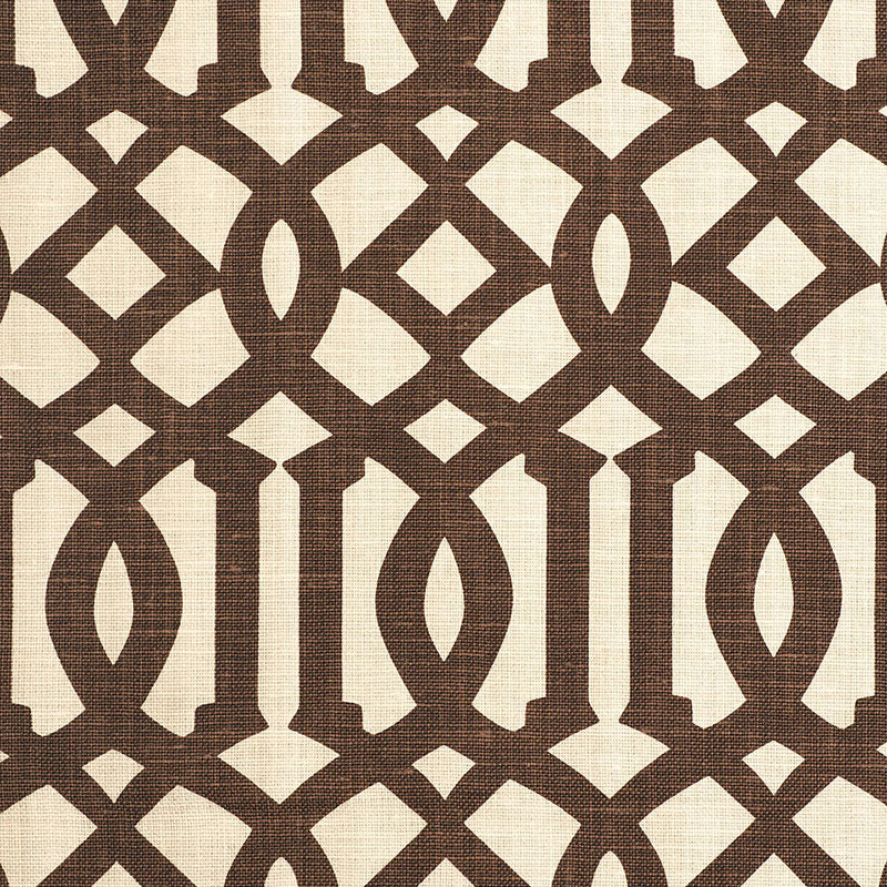 SCHUMACHER IMPERIAL TRELLIS II FABRIC / JAVA / CREAM