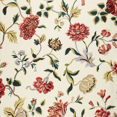 SCHUMACHER AVEBURY FLORAL VINE FABRIC 174520 / DOCUMENT ROSE