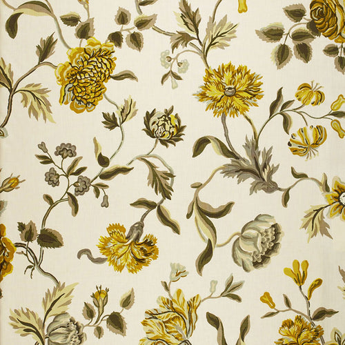 SCHUMACHER AVEBURY FLORAL VINE FABRIC 174521 / CITRINE