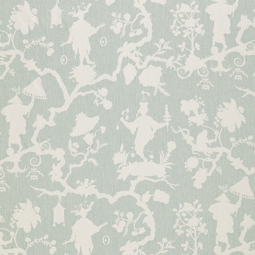 SCHUMACHER SHANTUNG SILHOUETTE PRINT FABRIC 174580 / MINERAL