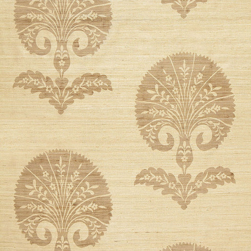 SCHUMACHER OTTOMAN FLOWER FABRIC 174651  / CANDLELIGHT