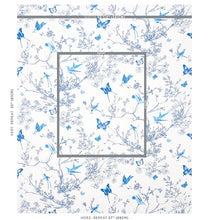 Load image into Gallery viewer, SCHUMACHER BIRDS &amp; BUTTERFLIES FABRIC 174761 / PORCELAIN