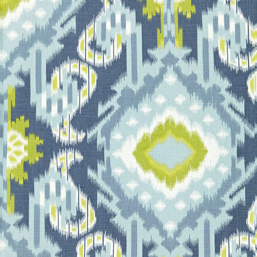SCHUMACHER KIRIBATI IKAT PRINT FABRIC 174982 / AQUAMARINE