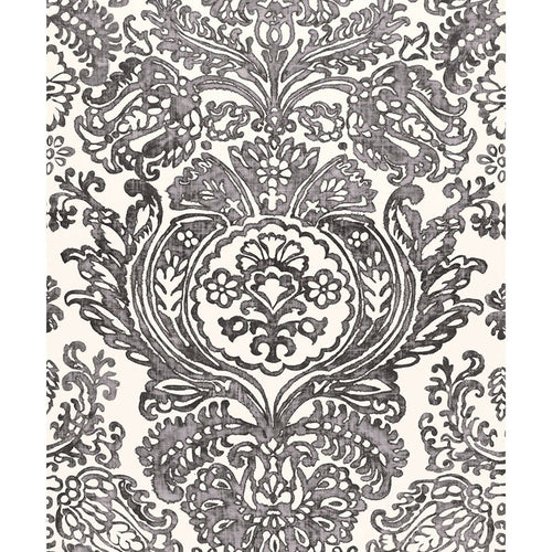 SCHUMACHER TREMEZZO DAMASK FABRIC 175091 / GRAPHITE