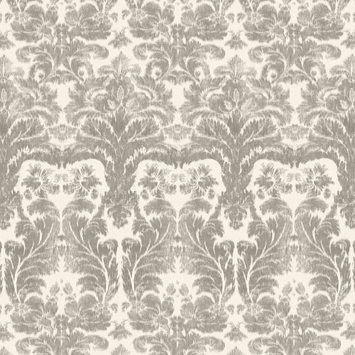 SCHUMACHER AURORA DAMASK FABRIC 175340 / LINEN