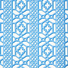 Load image into Gallery viewer, SCHUMACHER ZANZIBAR TRELLIS FABRIC 175748 / BLUE