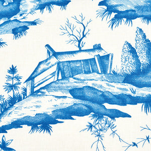 SCHUMACHER SHENGYOU TOILE FABRIC 175804 / BLUE