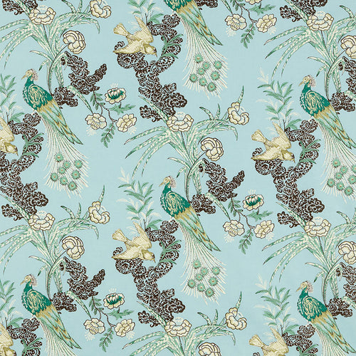 Schumacher Peacock Fabric 175912 / Aqua