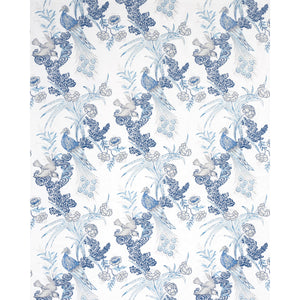 Schumacher Peacock Fabric 175915 / Porcelain