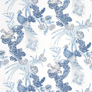 Schumacher Peacock Fabric 175915 / Porcelain