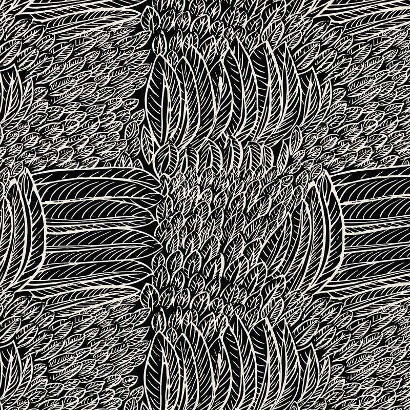 SCHUMACHER FEATHERFEST FABRIC 176234 / BLACK