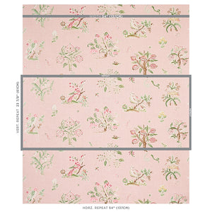 SCHUMACHER MAGICAL MENAGERIE FABRIC 176754 / BLUSH