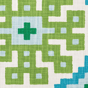 SCHUMACHER PALMETTO PRINT FABRIC / LAGOON