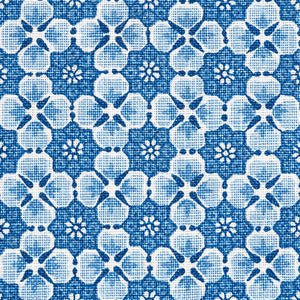 SCHUMACHER PALISADES FLORET FABRIC / INDIGO