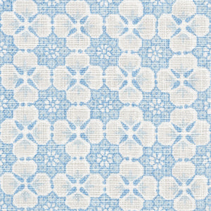 SCHUMACHER PALISADES FLORET FABRIC / CHINA BLUE