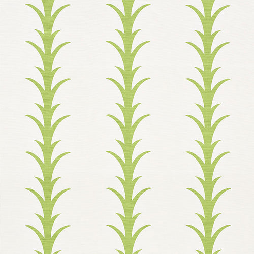 SCHUMACHER ACANTHUS STRIPE FABRIC / LEAF