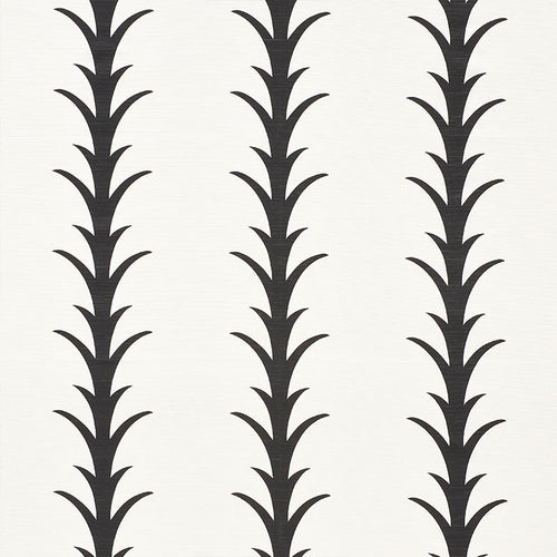 SCHUMACHER ACANTHUS STRIPE FABRIC / CARBON