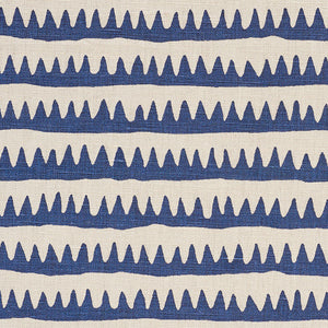 SCHUMACHER CORFU STRIPE FABRIC / NAVY
