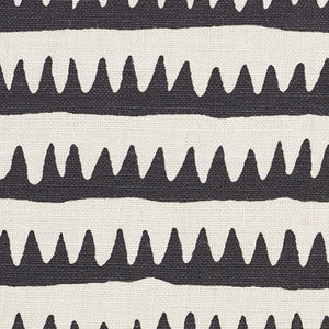 SCHUMACHER CORFU STRIPE FABRIC / BLACK