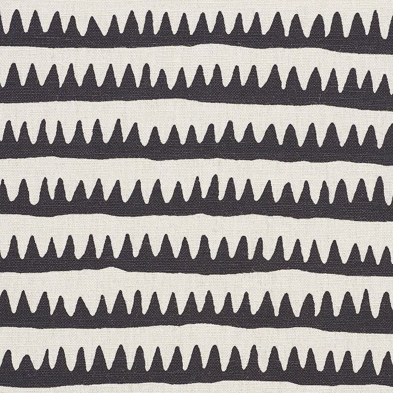 SCHUMACHER CORFU STRIPE FABRIC / BLACK