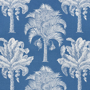 SCHUMACHER GRAND PALMS FABRIC 178002 / BLUE