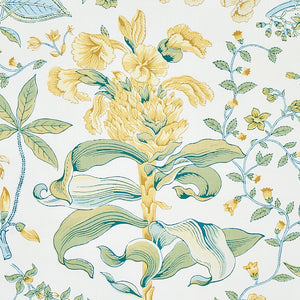 Schumacher Pomegranate Botanical Fabric 178123 / Citron