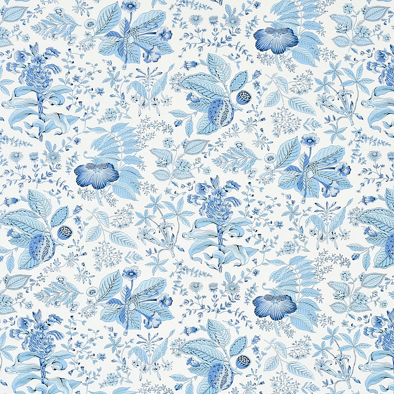 Schumacher Pomegranate Botanical Fabric 178124 / Blue