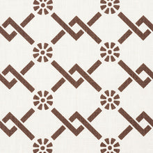 Load image into Gallery viewer, SCHUMACHER FRETWORK FLOWER FABRIC 178312 / CHESTNUT