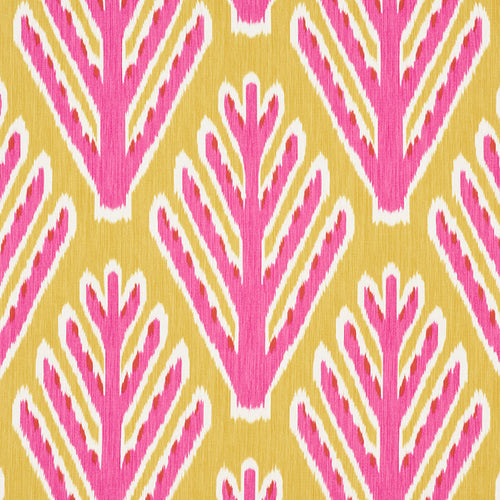 SCHUMACHER BODHI TREE FABRIC 178560 / YELLOW & PINK