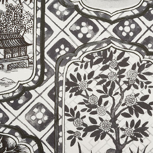 SCHUMACHER TING TING FABRIC 178570 / BLACK