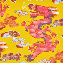 Load image into Gallery viewer, SCHUMACHER MAGICAL MING DRAGON FABRIC 178591 / YELLOW