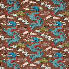 Load image into Gallery viewer, SCHUMACHER MAGICAL MING DRAGON FABRIC 178592 / BROWN