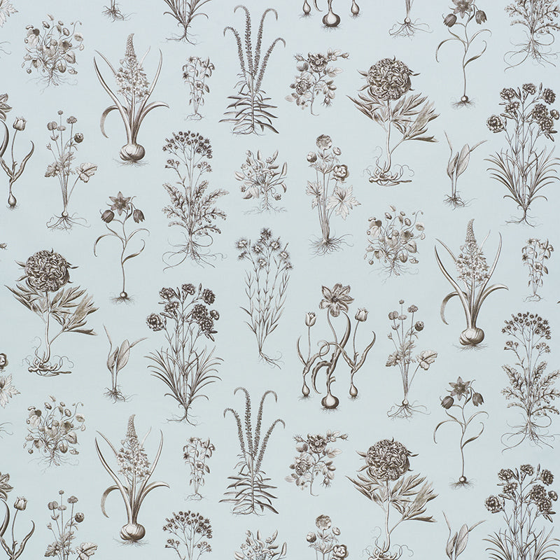 SCHUMACHER CABOT BOTANICAL FABRIC 178750 / SKY